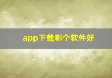 app下载哪个软件好