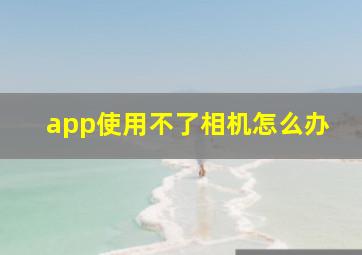 app使用不了相机怎么办