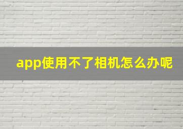 app使用不了相机怎么办呢