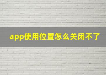 app使用位置怎么关闭不了