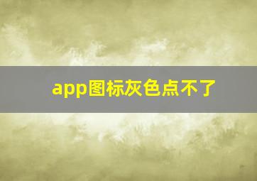 app图标灰色点不了