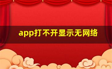 app打不开显示无网络