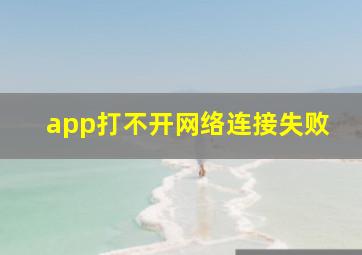 app打不开网络连接失败