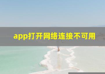 app打开网络连接不可用