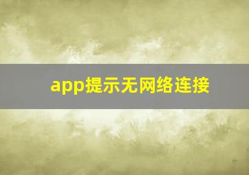 app提示无网络连接