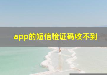 app的短信验证码收不到