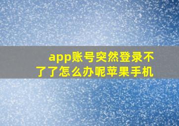 app账号突然登录不了了怎么办呢苹果手机