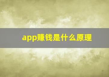 app赚钱是什么原理