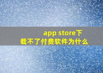 app store下载不了付费软件为什么