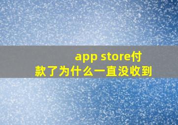 app store付款了为什么一直没收到