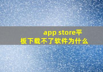 app store平板下载不了软件为什么