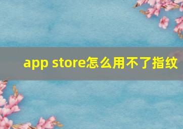 app store怎么用不了指纹