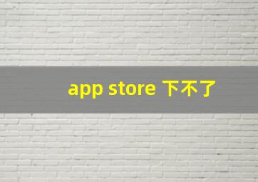 app store 下不了