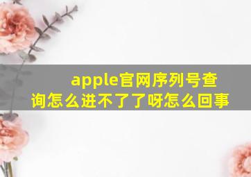 apple官网序列号查询怎么进不了了呀怎么回事