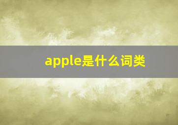 apple是什么词类