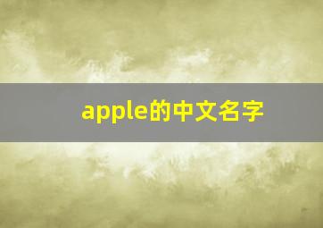 apple的中文名字