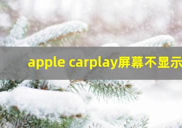 apple carplay屏幕不显示