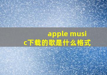 apple music下载的歌是什么格式