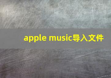 apple music导入文件