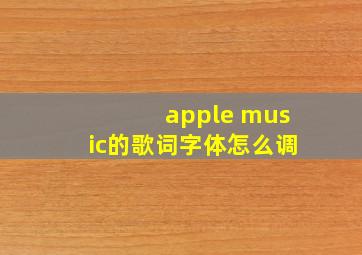 apple music的歌词字体怎么调