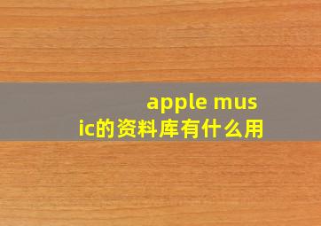 apple music的资料库有什么用