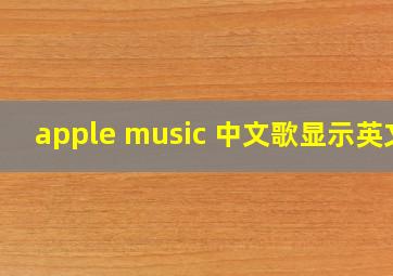 apple music 中文歌显示英文