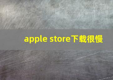 apple store下载很慢