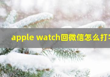 apple watch回微信怎么打字