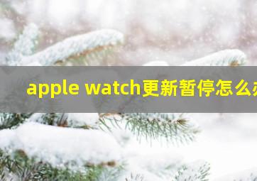 apple watch更新暂停怎么办