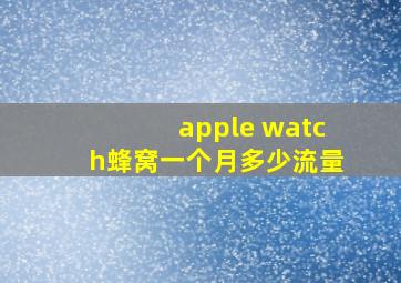 apple watch蜂窝一个月多少流量