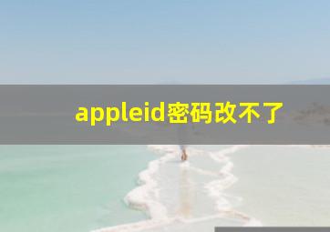 appleid密码改不了