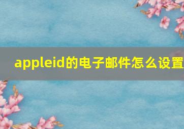 appleid的电子邮件怎么设置