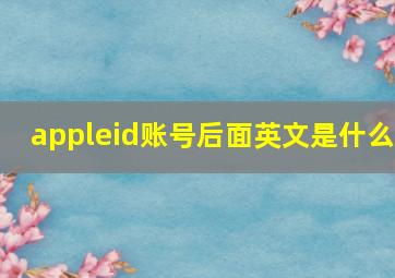 appleid账号后面英文是什么