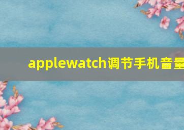 applewatch调节手机音量