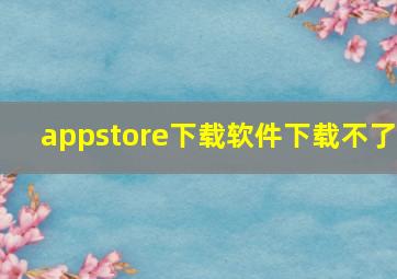 appstore下载软件下载不了