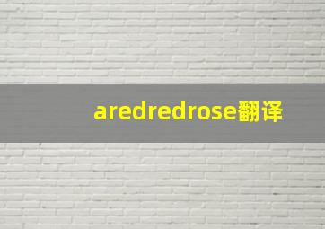 aredredrose翻译