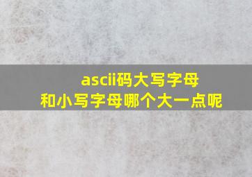 ascii码大写字母和小写字母哪个大一点呢