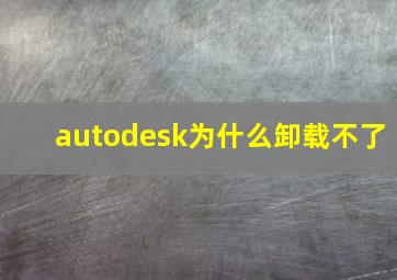 autodesk为什么卸载不了