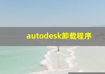 autodesk卸载程序