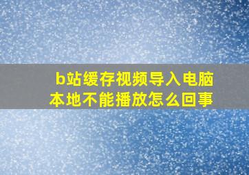 b站缓存视频导入电脑本地不能播放怎么回事