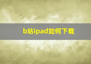 b站ipad如何下载