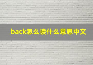 back怎么读什么意思中文