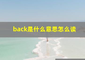 back是什么意思怎么读