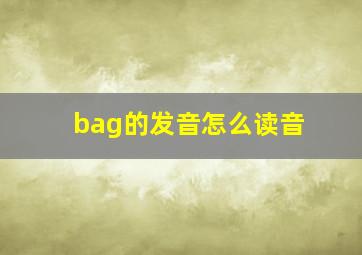 bag的发音怎么读音