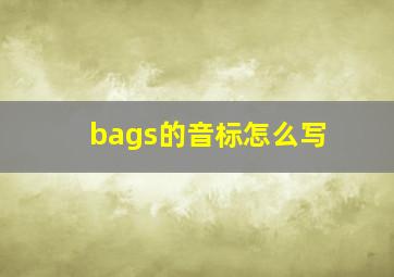 bags的音标怎么写