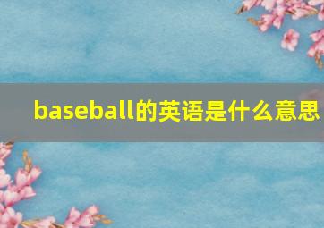 baseball的英语是什么意思