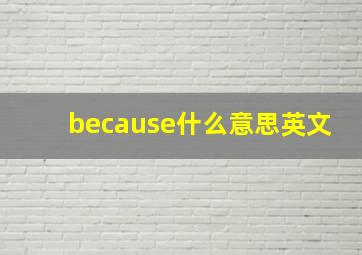 because什么意思英文