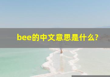 bee的中文意思是什么?