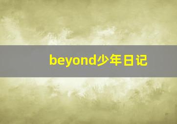 beyond少年日记