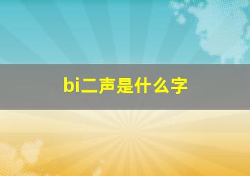 bi二声是什么字